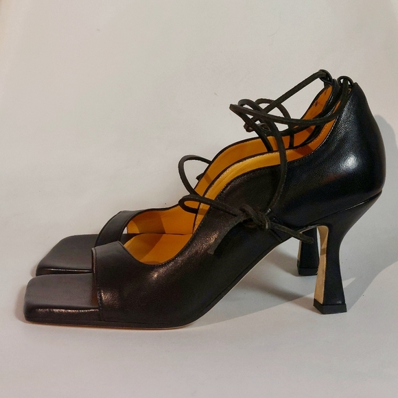 Chiarini Bologna black leather flared heel D'Orsay pumps, EU40, NWT - Picture 3 of 14